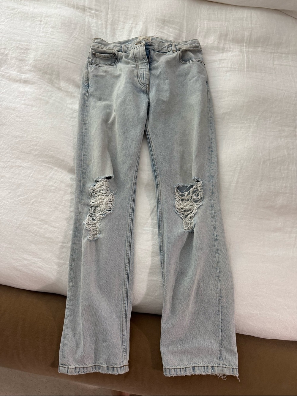 The Row Burty Distressed Wide-Leg Jeans